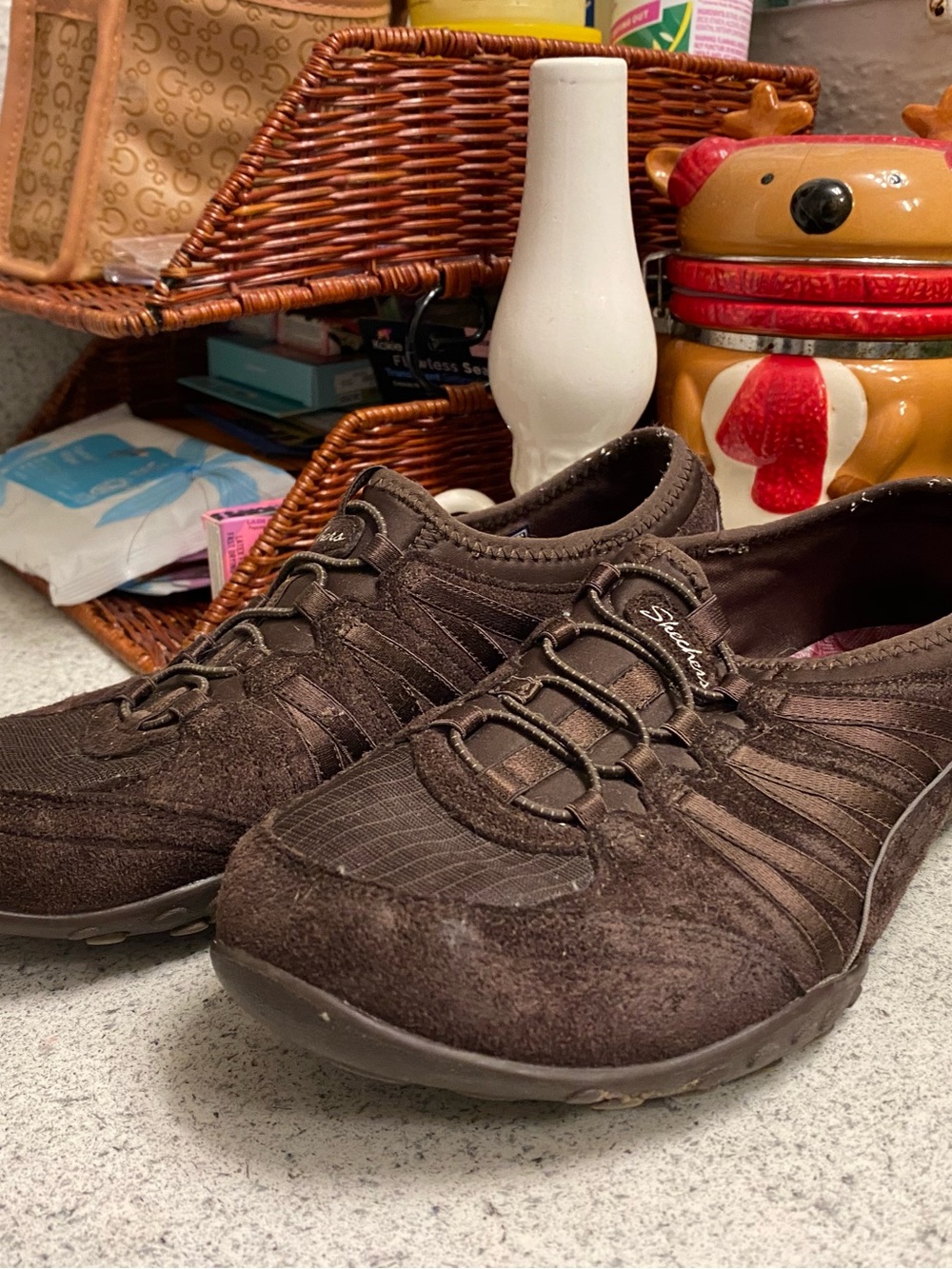 Skechers Brown Slip-On Athletic Sneakers